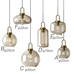 3-punktowa lampa wisząca z kloszem szklanym