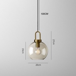3-punktowa lampa wisząca z kloszem szklanym