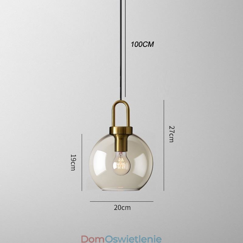3-punktowa lampa wisząca z kloszem szklanym