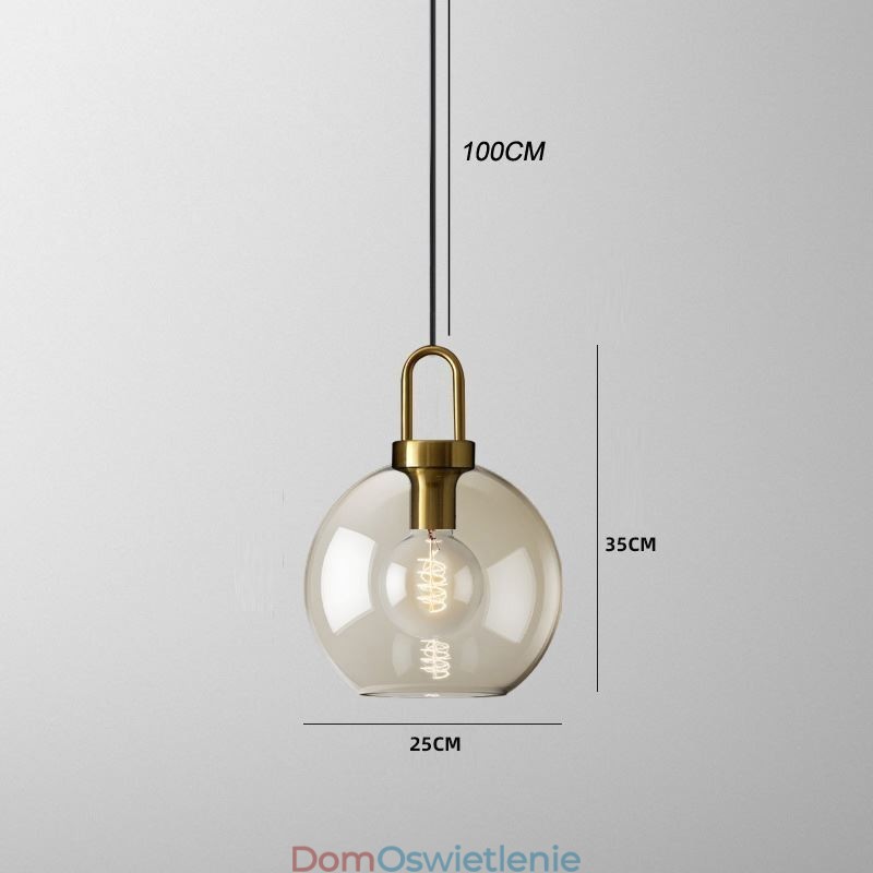 3-punktowa lampa wisząca z kloszem szklanym