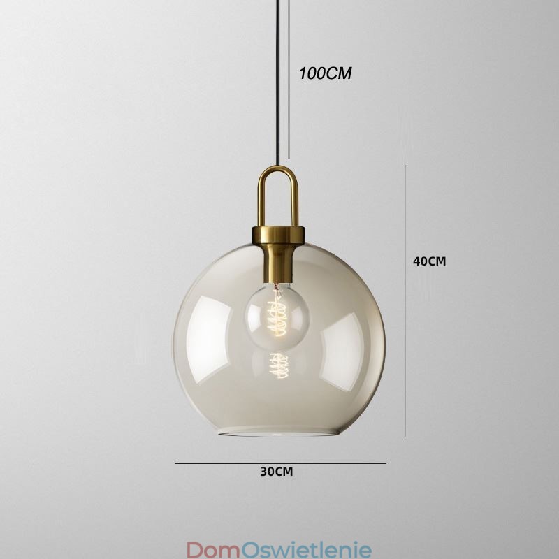 3-punktowa lampa wisząca z kloszem szklanym