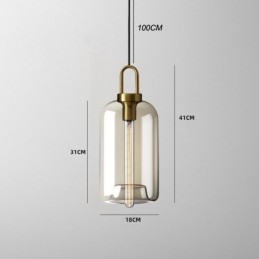 3-punktowa lampa wisząca z kloszem szklanym