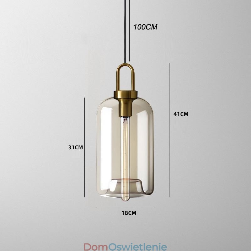 3-punktowa lampa wisząca z kloszem szklanym