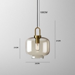 3-punktowa lampa wisząca z kloszem szklanym