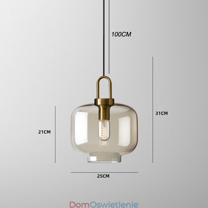 3-punktowa lampa wisząca z kloszem szklanym