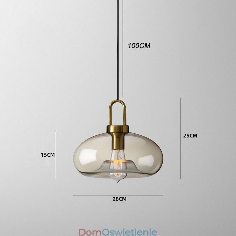 3-punktowa lampa wisząca z kloszem szklanym