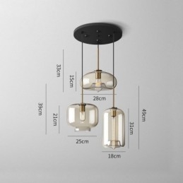 3-punktowa szklana lampa wisząca klasyczna klastrowa wisząca oprawa oświetleniowa kawiarnia