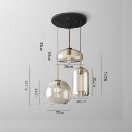 3-punktowa szklana lampa wisząca klasyczna klastrowa wisząca oprawa oświetleniowa kawiarnia