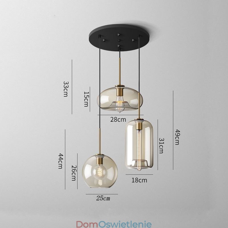 3-punktowa szklana lampa wisząca klasyczna klastrowa wisząca oprawa oświetleniowa kawiarnia