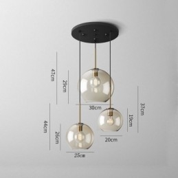 3-punktowa szklana lampa wisząca klasyczna klastrowa wisząca oprawa oświetleniowa kawiarnia