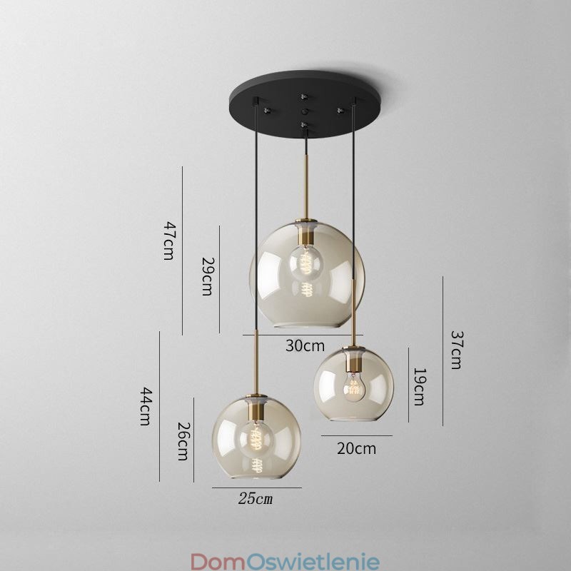 3-punktowa szklana lampa wisząca klasyczna klastrowa wisząca oprawa oświetleniowa kawiarnia