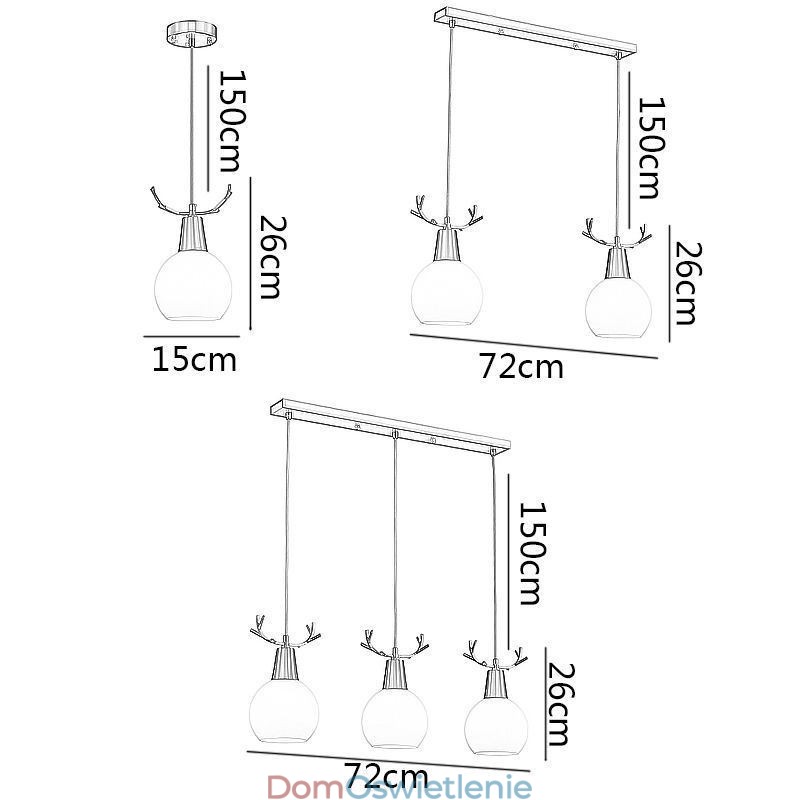 Nowoczesna prosta miedziana lampa wisząca Antler wisząca lampa