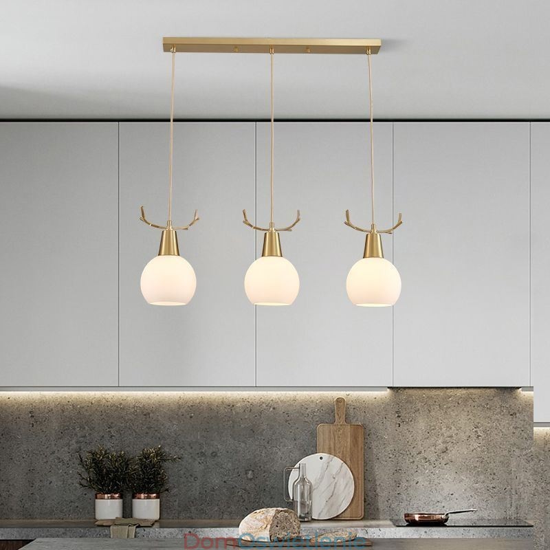 Nowoczesna prosta miedziana lampa wisząca Antler wisząca lampa