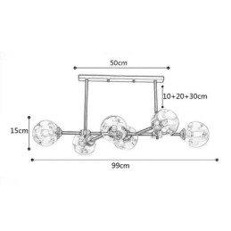 6-punktowa nowoczesna szklana lampa sufitowa Magic Bean Light Fixture