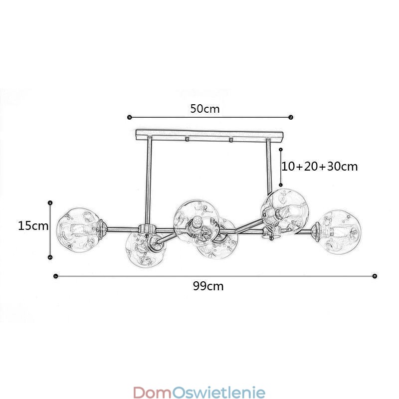 6-punktowa nowoczesna szklana lampa sufitowa Magic Bean Light Fixture