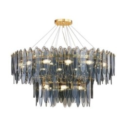 Nowoczesna okrągła szklana lampa wisząca Elegancki szklany żyrandol