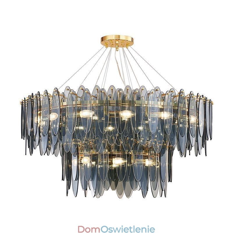 Nowoczesna okrągła szklana lampa wisząca Elegancki szklany żyrandol