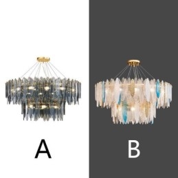 Nowoczesna okrągła szklana lampa wisząca Elegancki szklany żyrandol