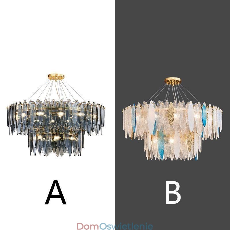 Nowoczesna okrągła szklana lampa wisząca Elegancki szklany żyrandol