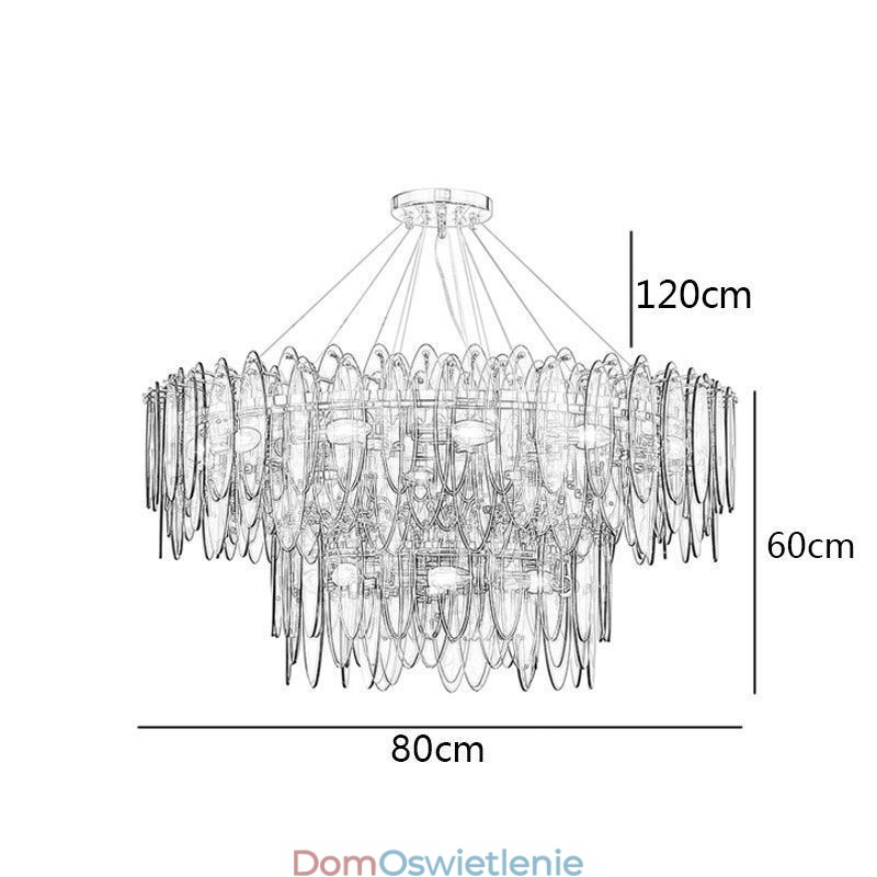 Nowoczesna okrągła szklana lampa wisząca Elegancki szklany żyrandol