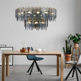Nowoczesna okrągła szklana lampa wisząca Elegancki szklany żyrandol