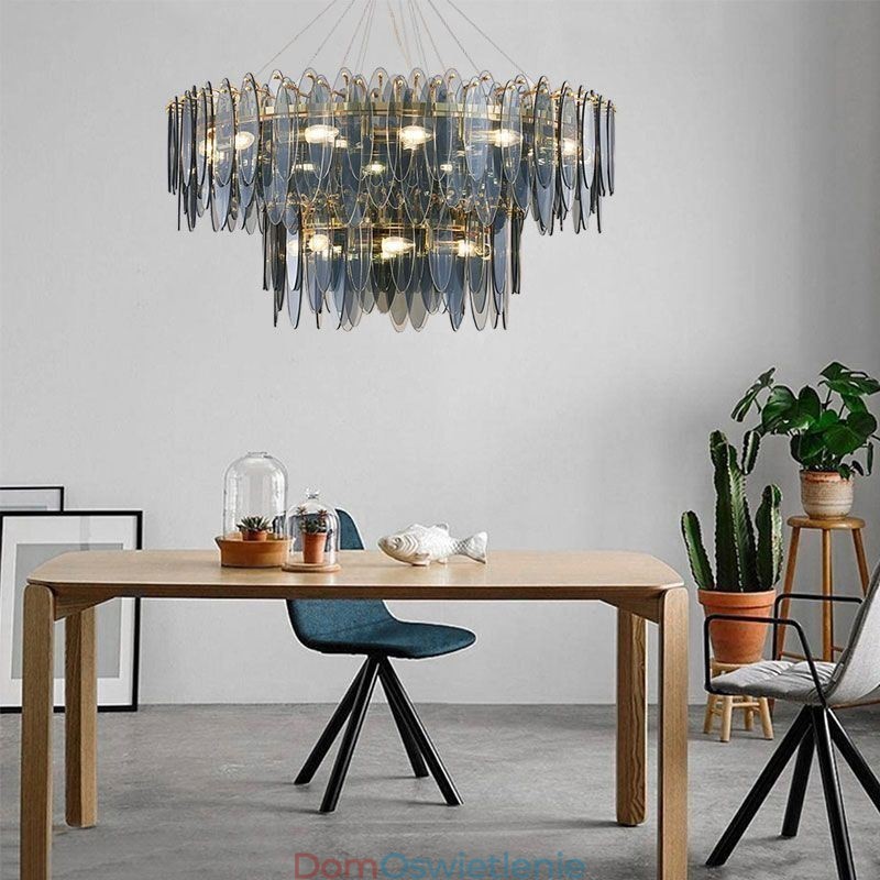 Nowoczesna okrągła szklana lampa wisząca Elegancki szklany żyrandol