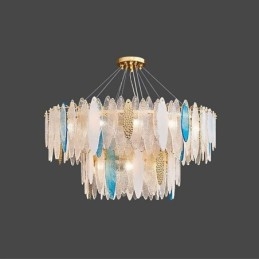 Nowoczesna okrągła szklana lampa wisząca Elegancki szklany żyrandol