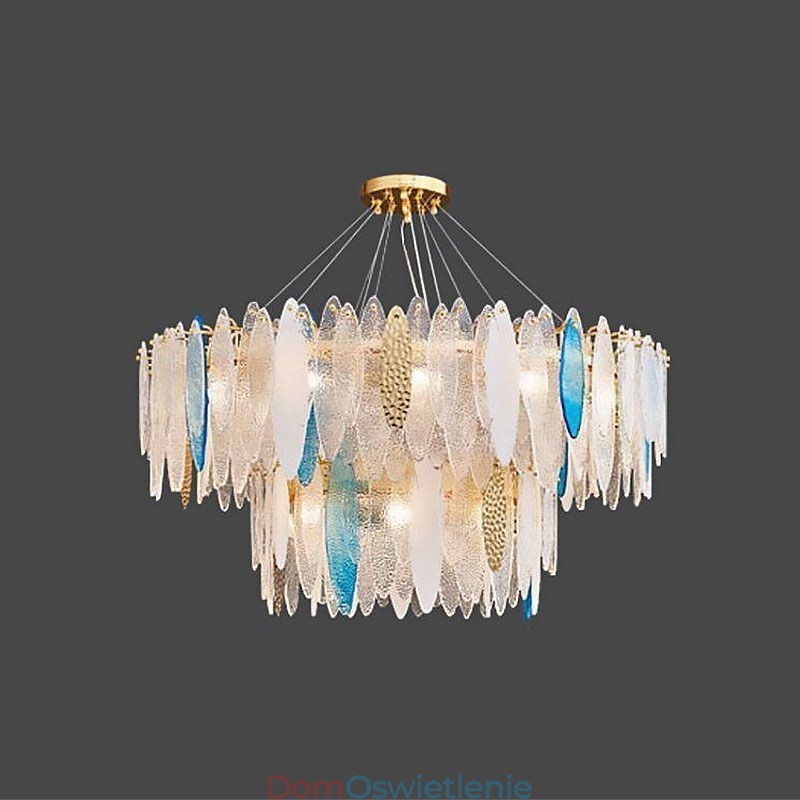 Nowoczesna okrągła szklana lampa wisząca Elegancki szklany żyrandol
