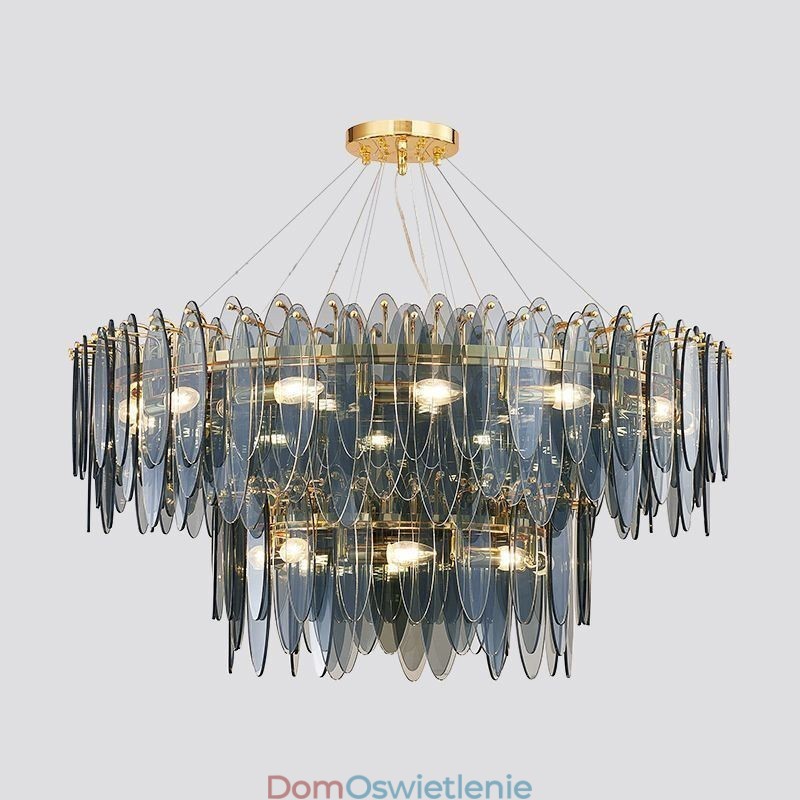 Nowoczesna okrągła szklana lampa wisząca Elegancki szklany żyrandol