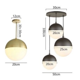 Nowoczesne szklane kule wiszące lampy wyspowe pomysły na lampę
