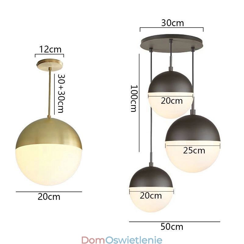 Nowoczesne szklane kule wiszące lampy wyspowe pomysły na lampę