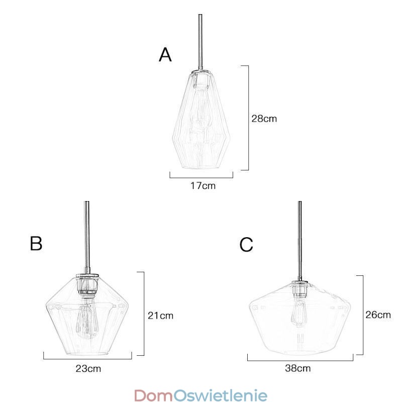 Nowoczesna prosta szklana lampa wisząca