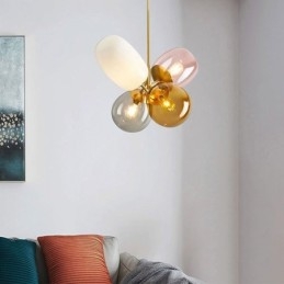 Nordic Unique Wisząca lampa Kolorowa szklana lampa Princess Balloon Light dla dzieci