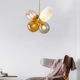 Nordic Unique Wisząca lampa Kolorowa szklana lampa Princess Balloon Light dla dzieci