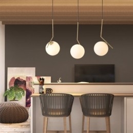 Lampa szklana w kształcie kuli na wyspę