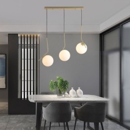 Lampa szklana w kształcie kuli na wyspę