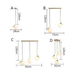 Lampa szklana w kształcie kuli na wyspę