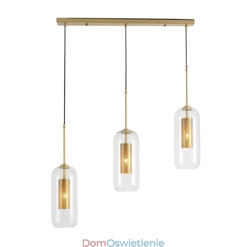 Nordic Przezroczysta szklana lampa wisząca Unikalna wewnętrzna mosiężna lampa wisząca z wydrążonym wnętrzem