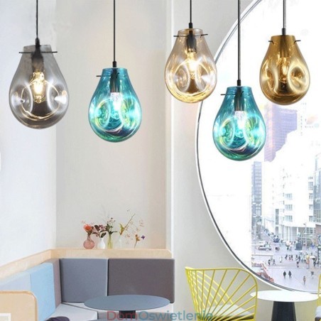 Kolorowa lampa wisząca, bańka mydlana, szkło sufitowe, lampa wyspowa Kolorowa lampa wisząca, bańka mydlana, szkło sufitowe, lampa wyspowa