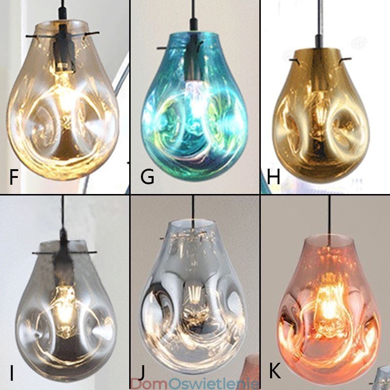 Kolorowa lampa wisząca, bańka mydlana, szkło sufitowe, lampa wyspowa