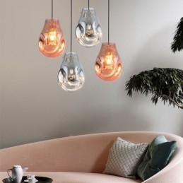 Kolorowa lampa wisząca, bańka mydlana, szkło sufitowe, lampa wyspowa