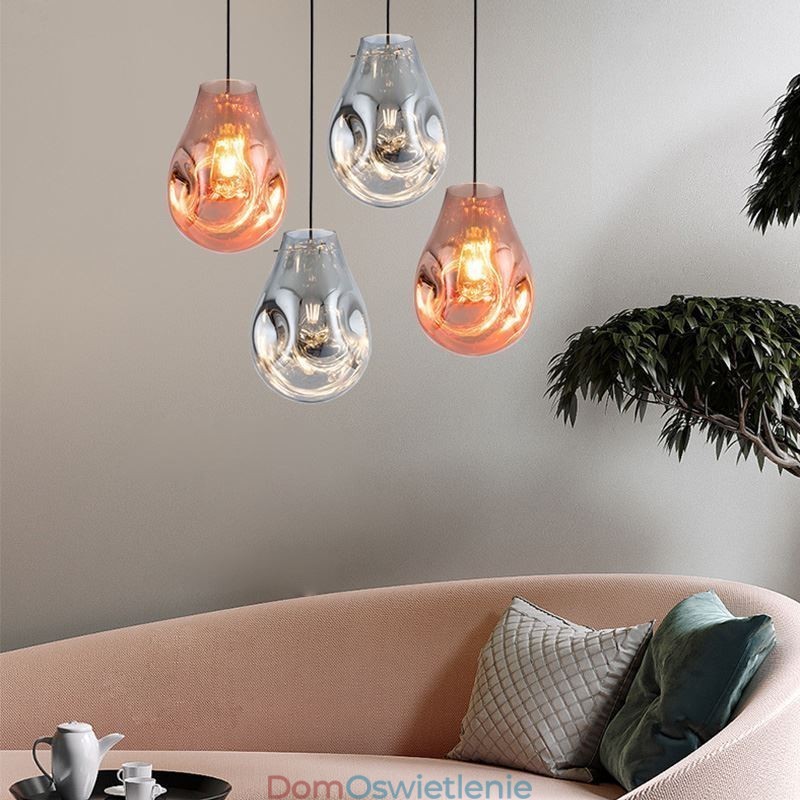 Kolorowa lampa wisząca, bańka mydlana, szkło sufitowe, lampa wyspowa
