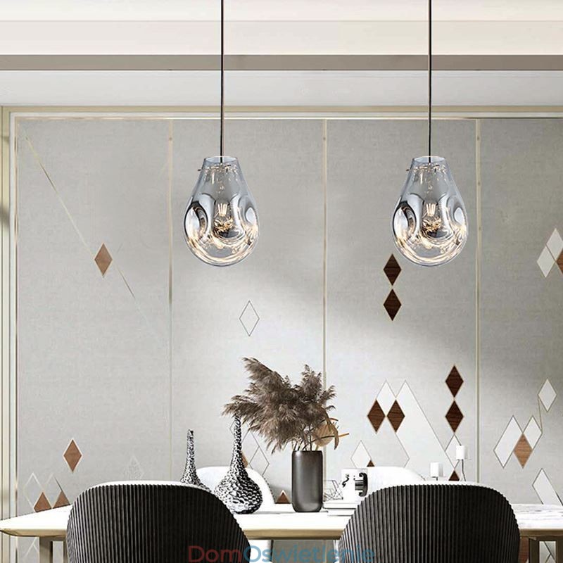 Kolorowa lampa wisząca, bańka mydlana, szkło sufitowe, lampa wyspowa