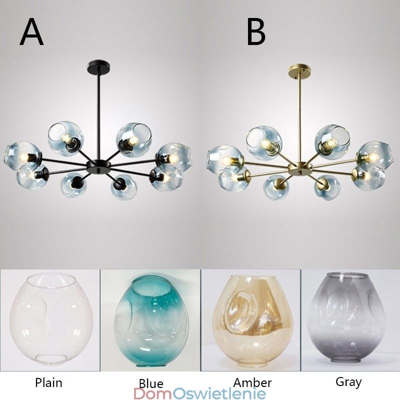 Nordic Glass Pendant Light Magic Bean Shape Lamp Żyrandol Oświetlenie