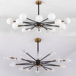 Nordic Glass Pendant Light Mlecznobiała okrągła lampa żyrandol oświetlenie