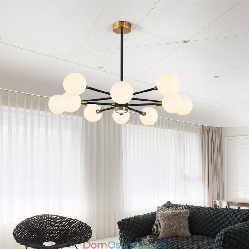 Nordic Glass Pendant Light Mlecznobiała okrągła lampa żyrandol oświetlenie