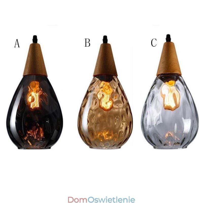 Lampa wisząca łezka klosz szklany lampa światło
