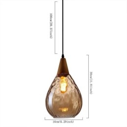 Lampa wisząca łezka klosz szklany lampa światło