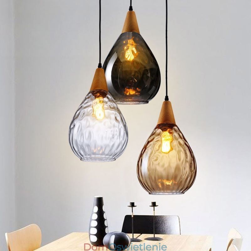 Lampa wisząca łezka klosz szklany lampa światło
