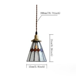Rustykalna lampa sufitowa witrażowa lampa wisząca